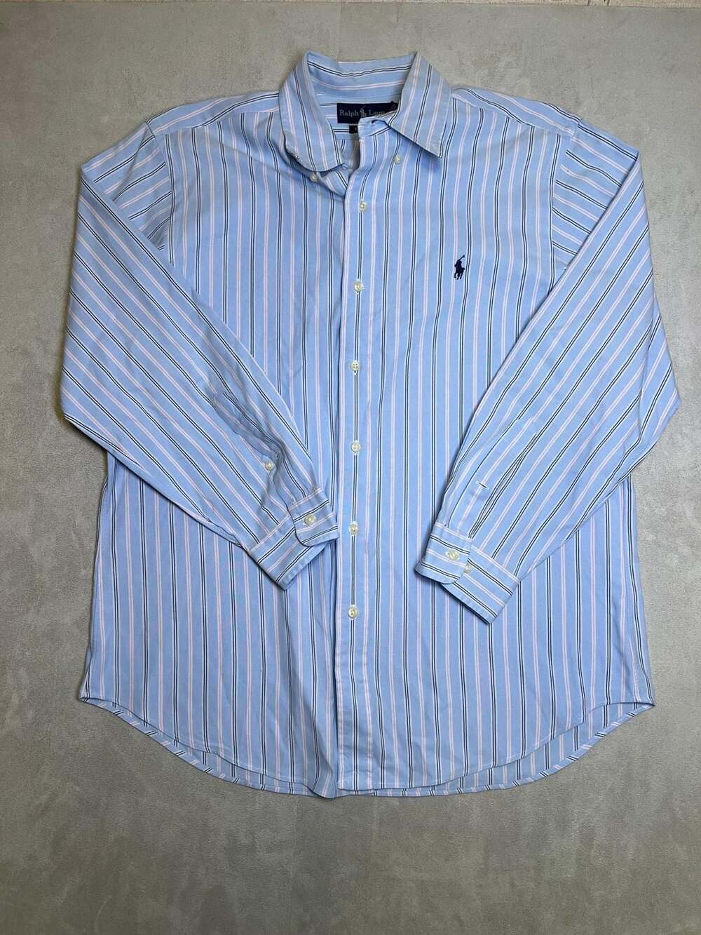Ralph Lauren Classic Fit Striped Button Down Shirt Size 16 32/33